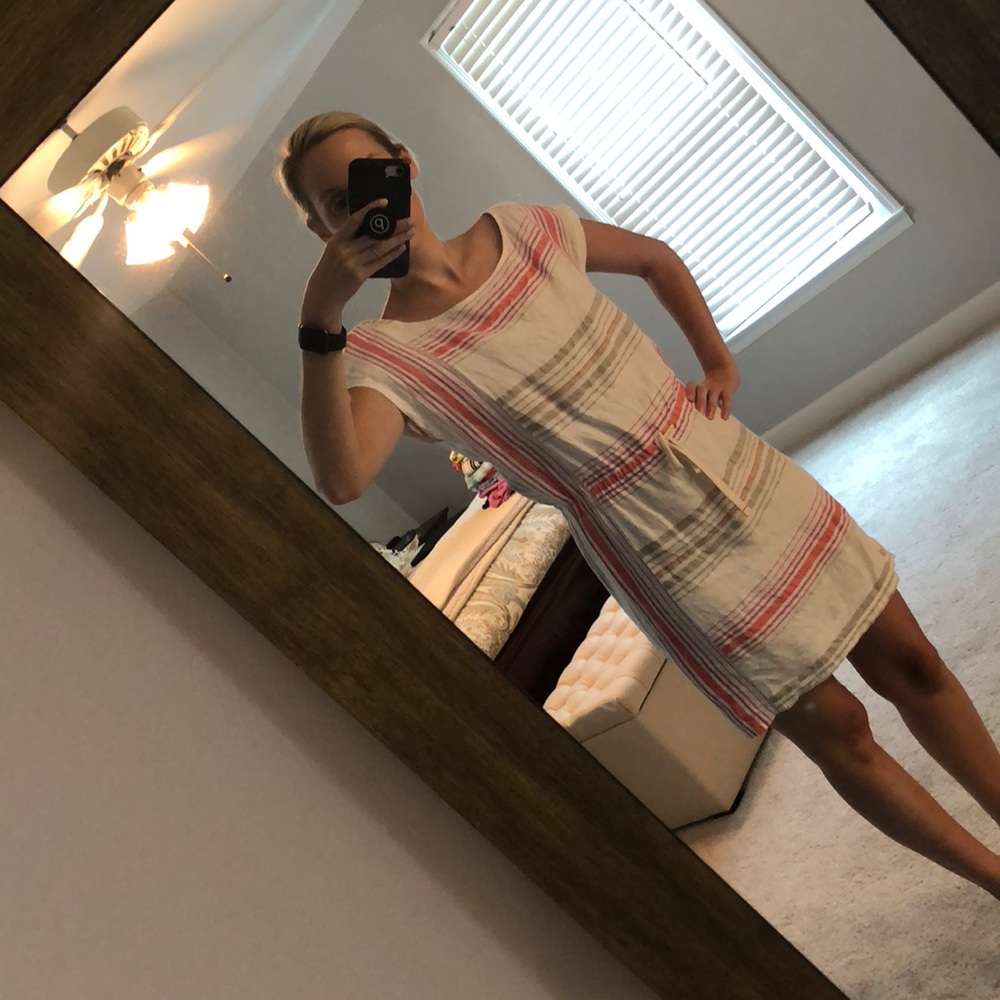 Linen drawstring dress